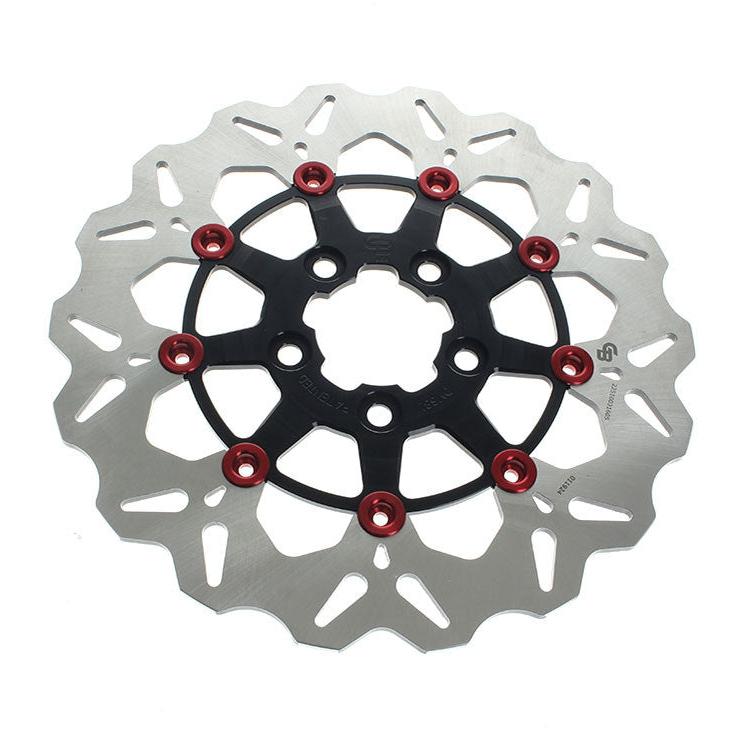 Galfer USA GAL-DF681CW-B-R 11.5" Rear Floating Wave Disc Rotor Black w/Red Buttons for Big Twin 00-Up/Sportster 00-10