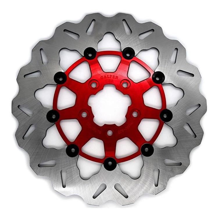 Galfer USA GAL-DF681CW-R 11.5" Rear Floating Wave Disc Rotor w/Red Carrier for Big Twin 00-Up/Sportster 00-10