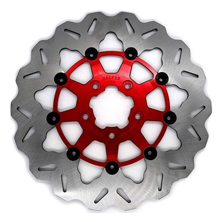 Galfer USA GAL-DF835CW-R 11.8" Front Wave Floating Disc Rotor w/Red Carrier for Dyna 06-17/Softail 15-Up/Sportster 14-21/some Touring 08-23