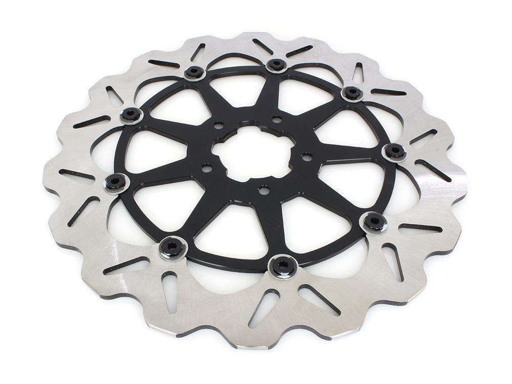 GBrakes GB-GBDU009 13" Front Wave Floating Disc Rotor w/Black Carrier for most Harley-Davidson Big Twin 00-Up (when Using Special 6 Piston Caliper)