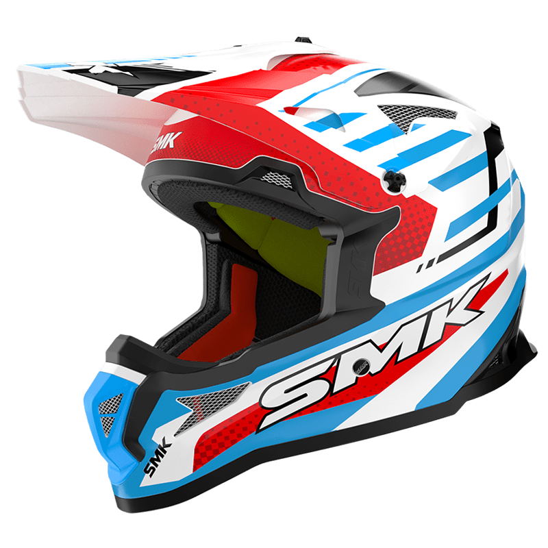 SMK Allterra Bulldozer Matte White/Blue/Red MA153 Helmet