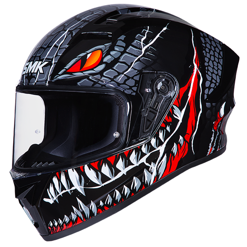 SMK Stellar Taotei Gloss Black/Grey/Red GL263 Helmet