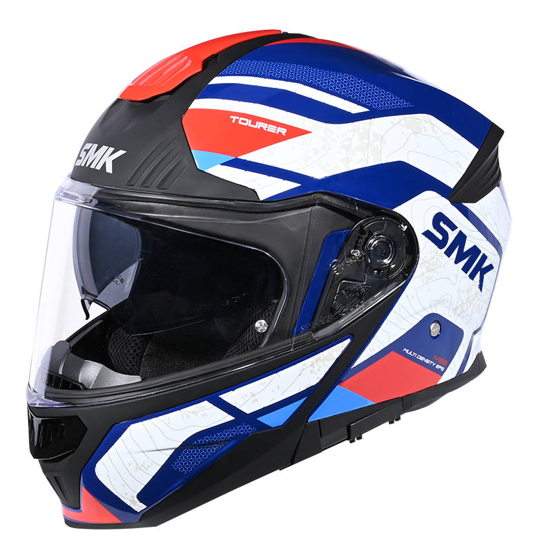 SMK Gullwing Navigator Gloss Blue/White/Red GL513 Modular Helmet
