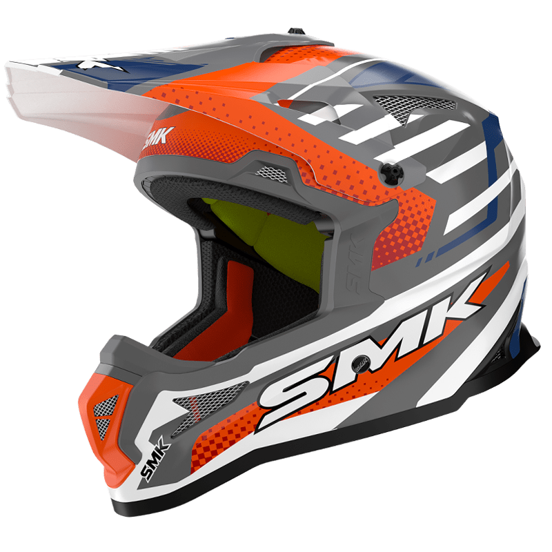 SMK Allterra Bulldozer Matte Grey/White/Orange MA617 Helmet