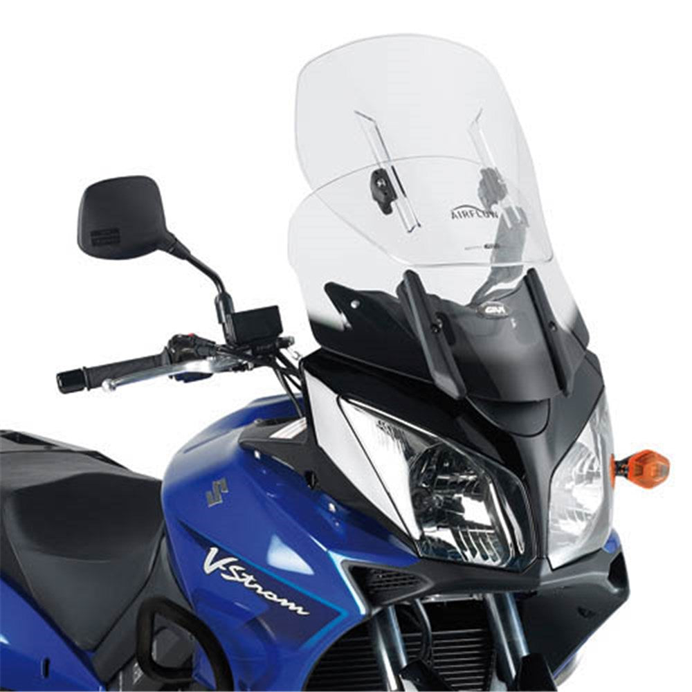 Givi GVAF260B Airflow Sliding Clear Windshield (Maximum 65 x 44cm & 12cm travel) for Kawasaki KLV 1000 04-10/Suzuki DL 650 V-Strom 04-11/DL 1000 V-Strom 02-11