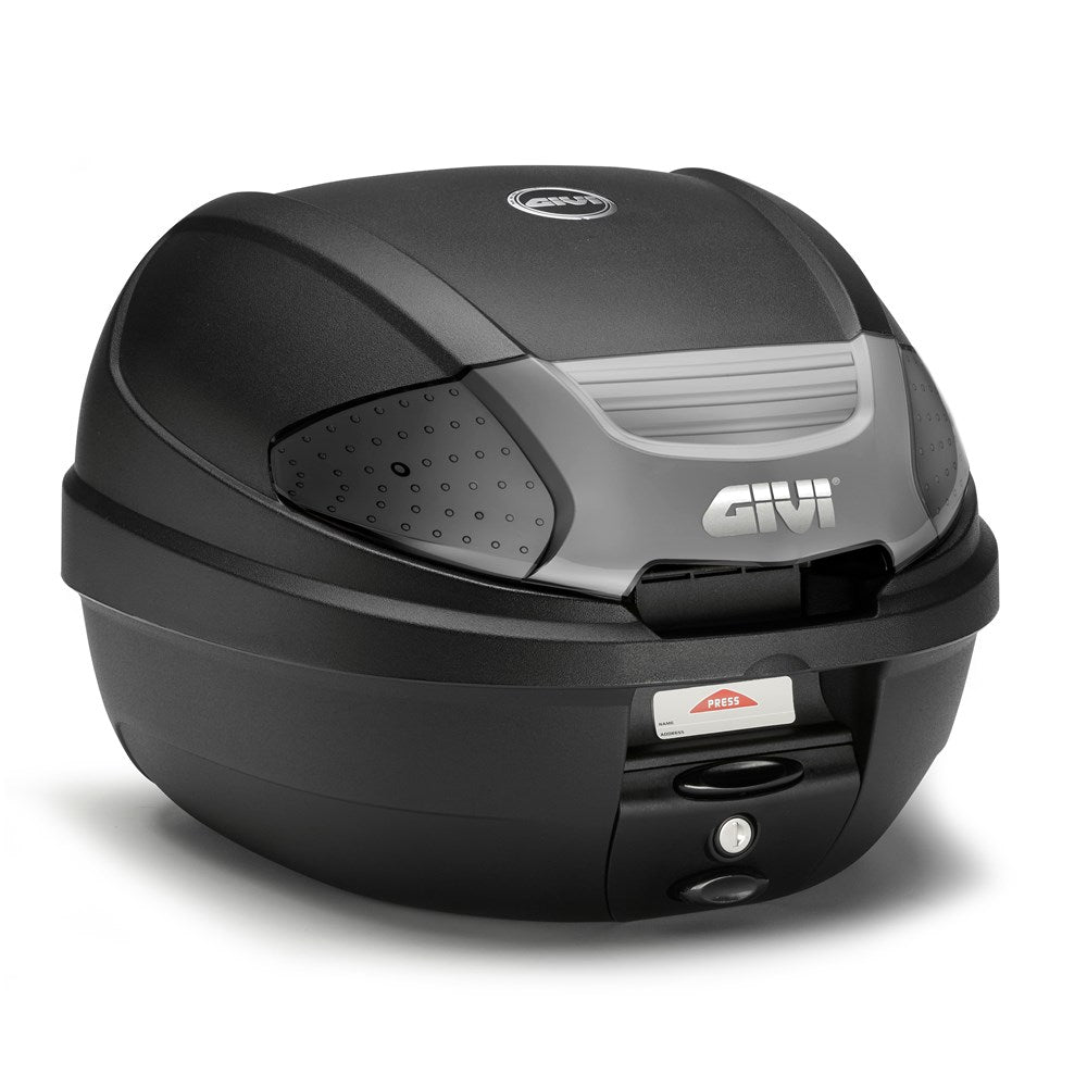 Givi GVE300NT2B Tech 30L Black Embossed/Silver Reflector Monolock Top Case w/Universal Plate