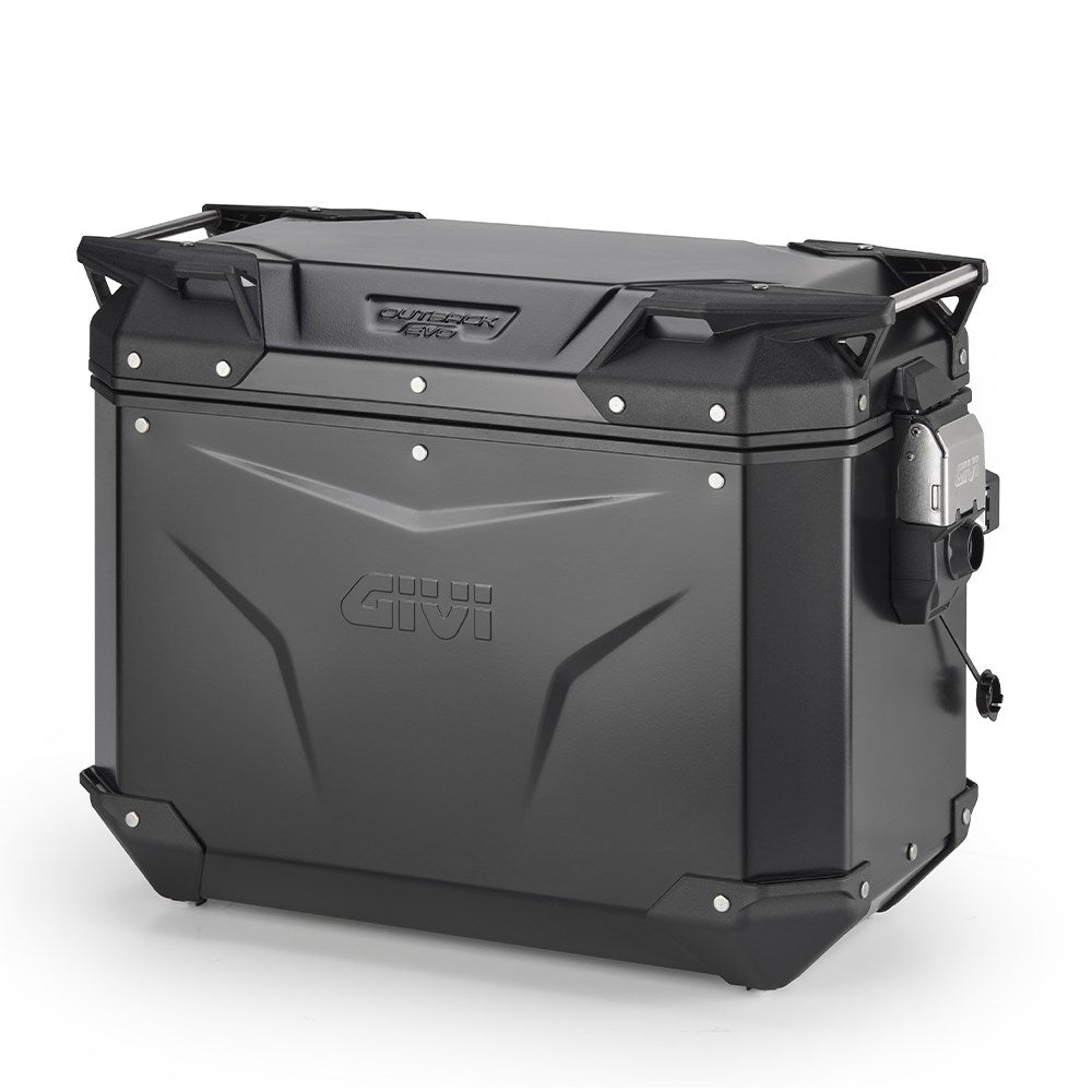 Givi GVOBKEV44BL Trekker Outback Evo Smart 44L Alloy Black Left Side Case (Sold Without Lock)
