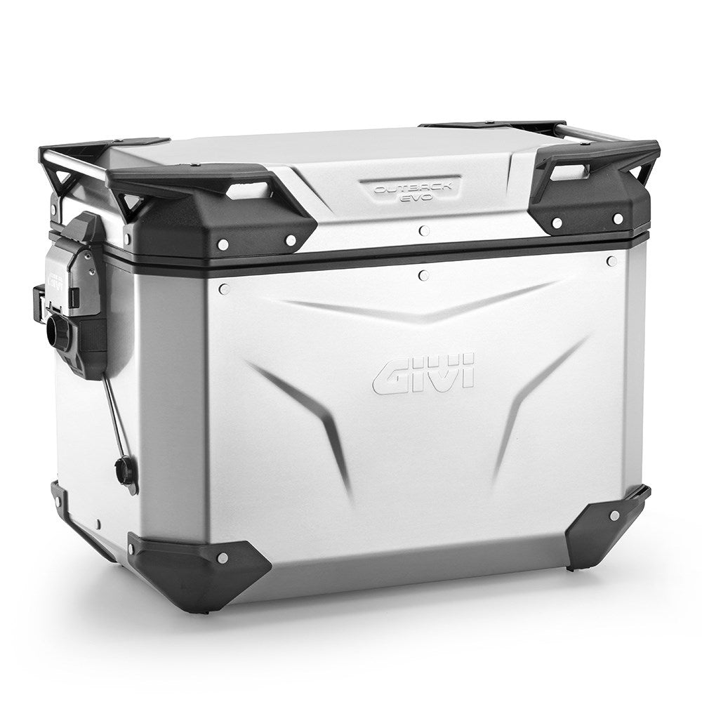 Givi GVOBKEV48AR Trekker Outback Evo Smart 48L Alloy Silver Right Side Case (Sold Without Lock)