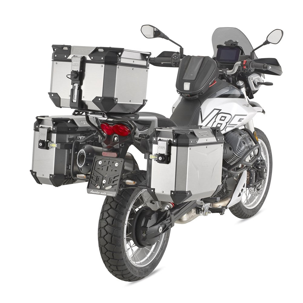 Givi PLO8209CAM PL One-Fit Side Case Pannier Holder for Moto Guzzi V85 TT 24-Up w/Trekker Outback Monokey CAM-Side Cases