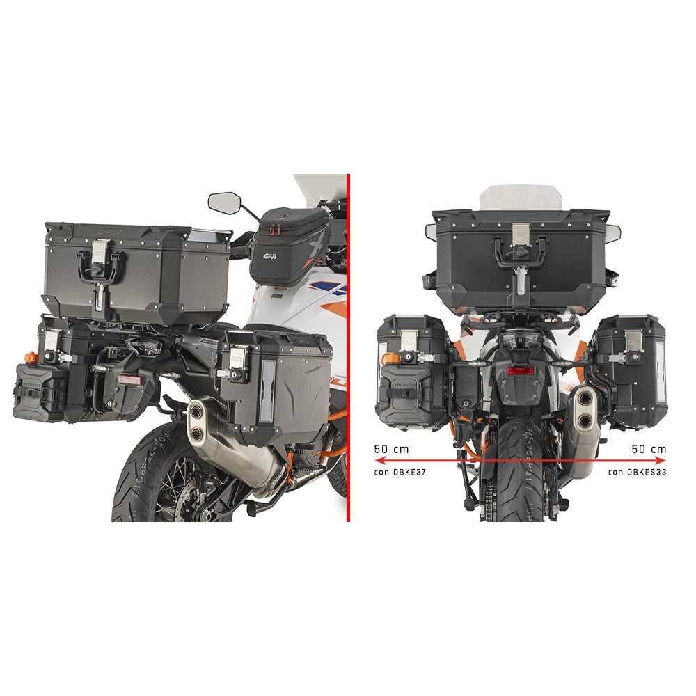 Givi GVPLOS7713CAM PL ONE-FIT Side Case Pannier Holder for KTM 1290 Super Adventure R 21-24 w/Trekker Outback Monokey CAM-Side Cases/Canyon Monokey CAM-Side Bags