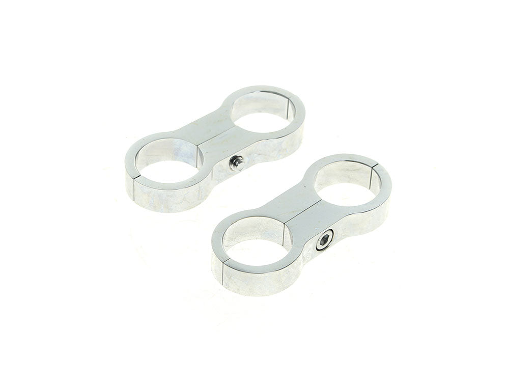 RSS HAR-14-110 Oil Cooler Standoff Clamps Chrome for 1-1/8" Frame