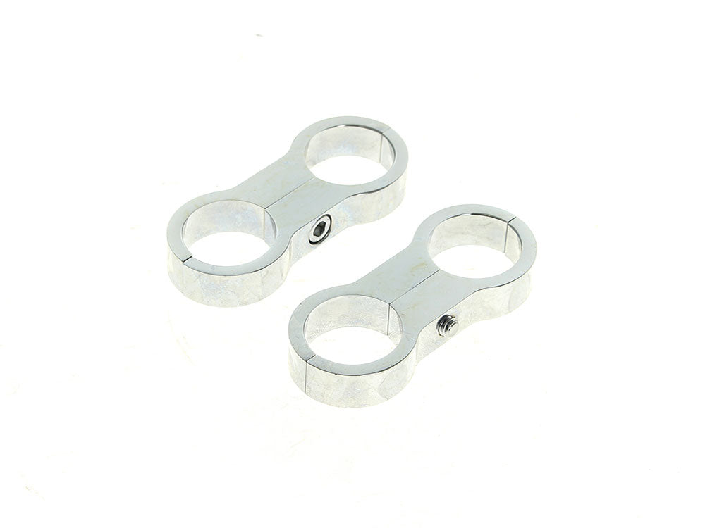 RSS HAR-14-110 Oil Cooler Standoff Clamps Chrome for 1-1/8" Frame