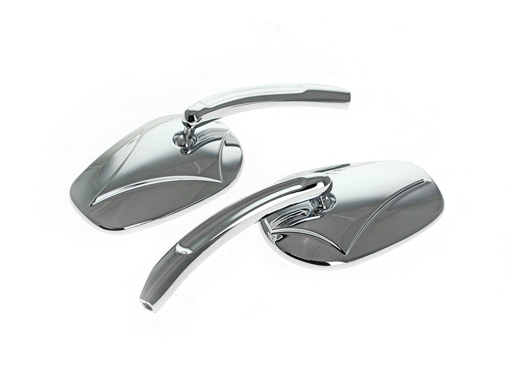 RSS HAR-18-443 Asshole Mirrors w/Arrowhead Design Chrome