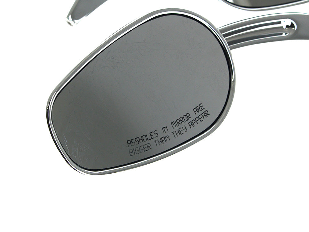 RSS HAR-18-443 Asshole Mirrors w/Arrowhead Design Chrome
