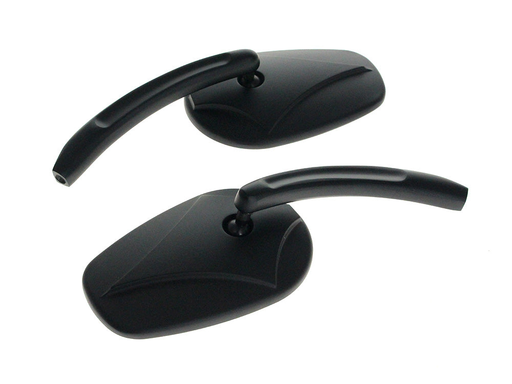 RSS HAR-18-444 Asshole Mirrors w/Arrowhead Design Black