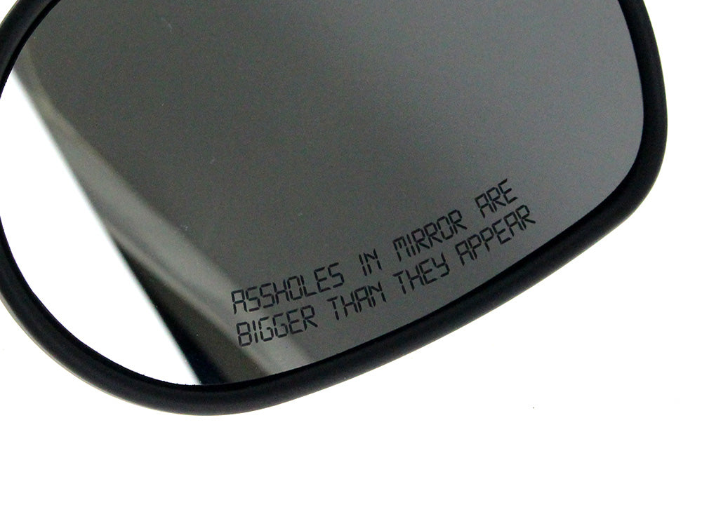 RSS HAR-18-444 Asshole Mirrors w/Arrowhead Design Black