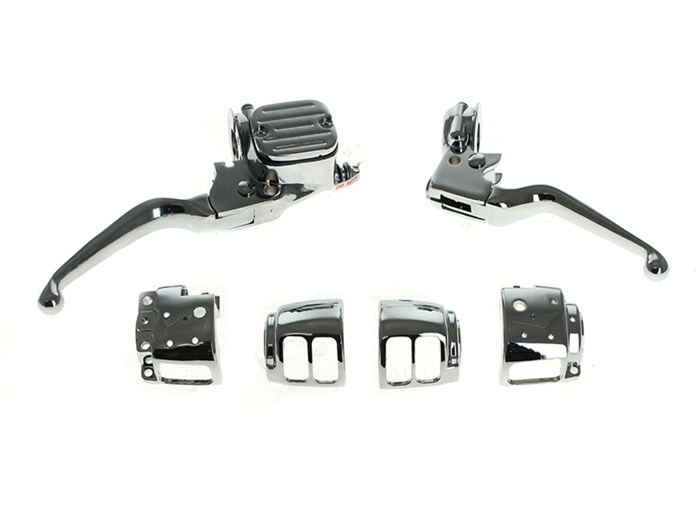 RSS HAR-26-067 Handlebar Control Kit Chrome for Single Disc Harley-Davidson Big Twin 96-10/Sportster 96-03 Models