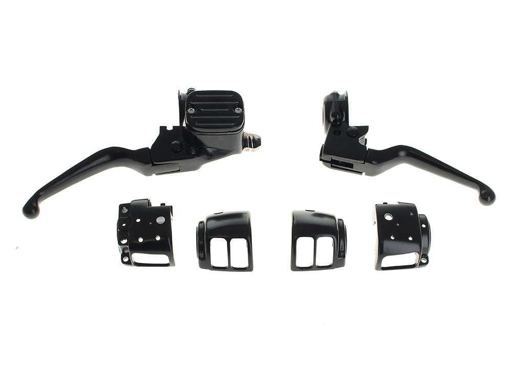 RSS HAR-26-067BK Handlebar Control Kit Black for Single Disc Harley-Davidson Big Twin 96-10/Sportster 96-03 Models
