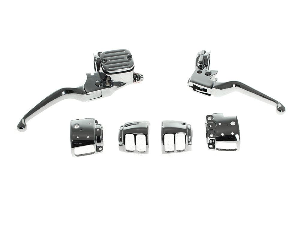 RSS HAR-26-140 Handlebar Control Kit Chrome for Single Disc Harley-Davidson Softail 11-14/Dyna 12-17 Models