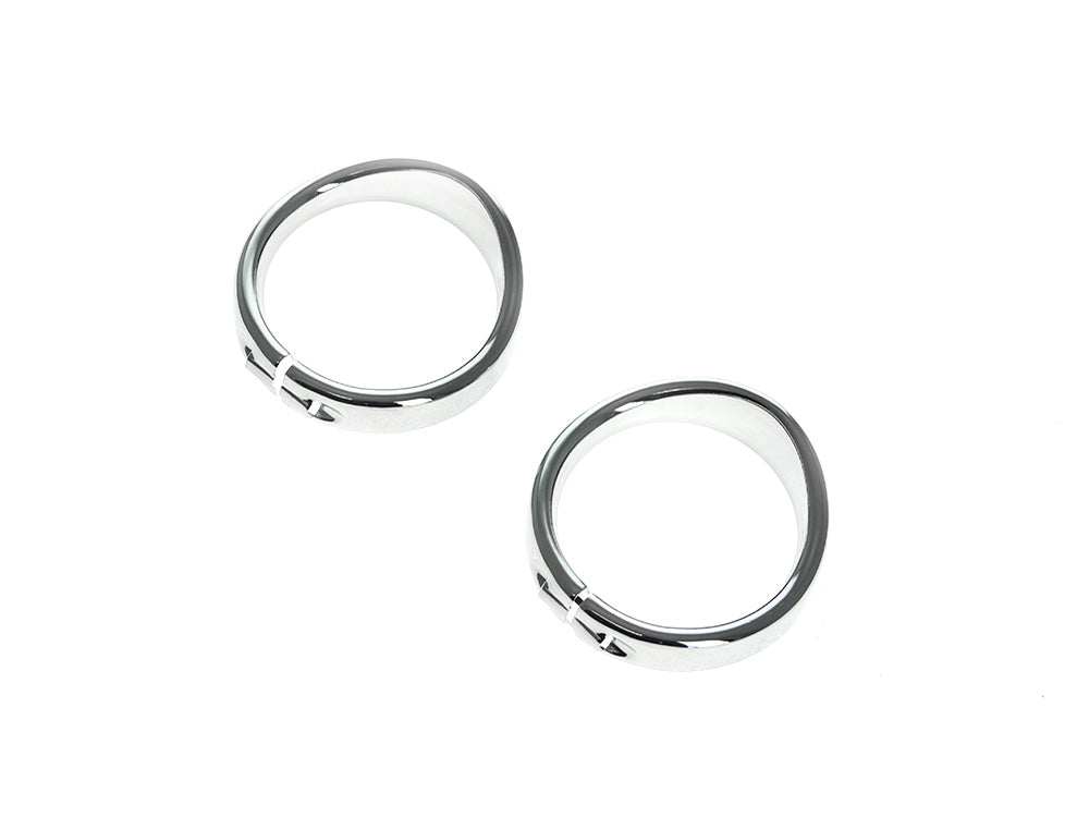 RSS HAR-38-371 Peaked Visor Style Turn Signal Trim Ring Chrome for Harley-Davidson Front on FLSTC Softail 86-17/Rear on FLSTC Softail 94-17/Front & Rear on Road King 14-Up/Touring 88-13 (All with Large Flat Lens Turn Signals)