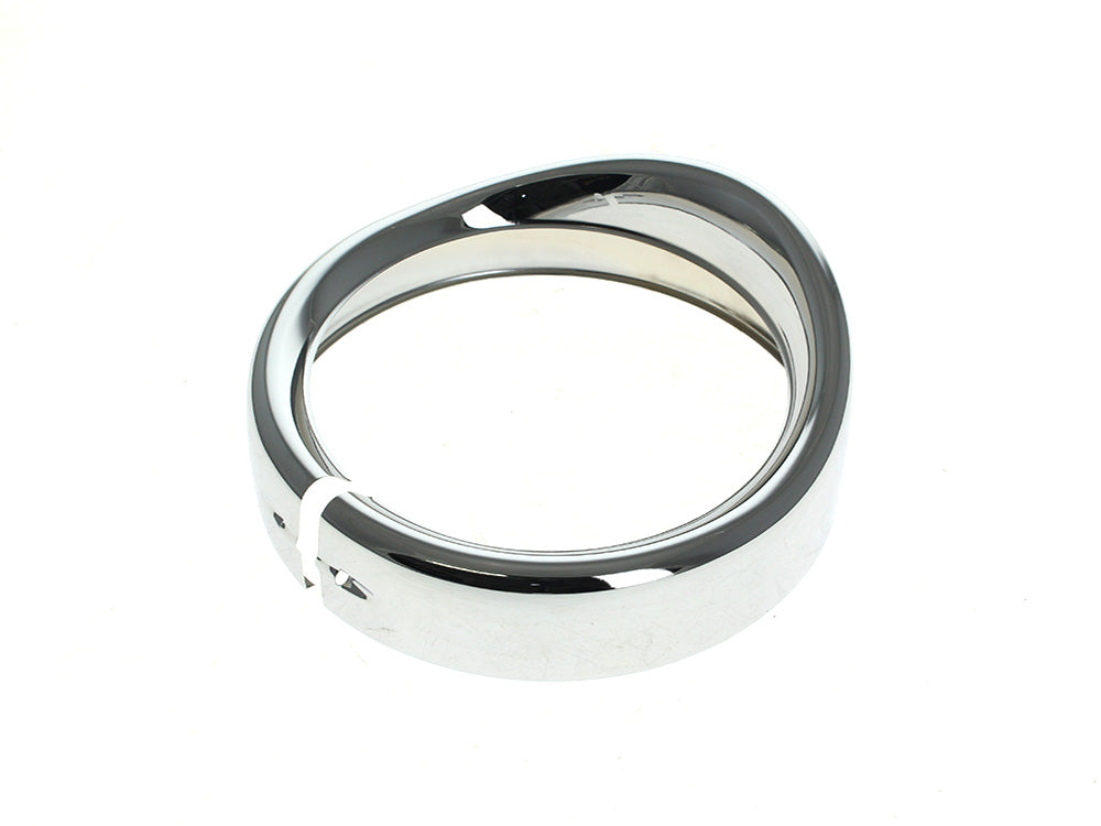 RSS HAR-38-577 Peaked Visor Style 7" Headlight Trim Ring Chrome for Harley-Davidson FLH Touring 83-13/Road King 94-Up/Dyna Switch Back 12-16/FL Softail 86-17 w/Nacelle