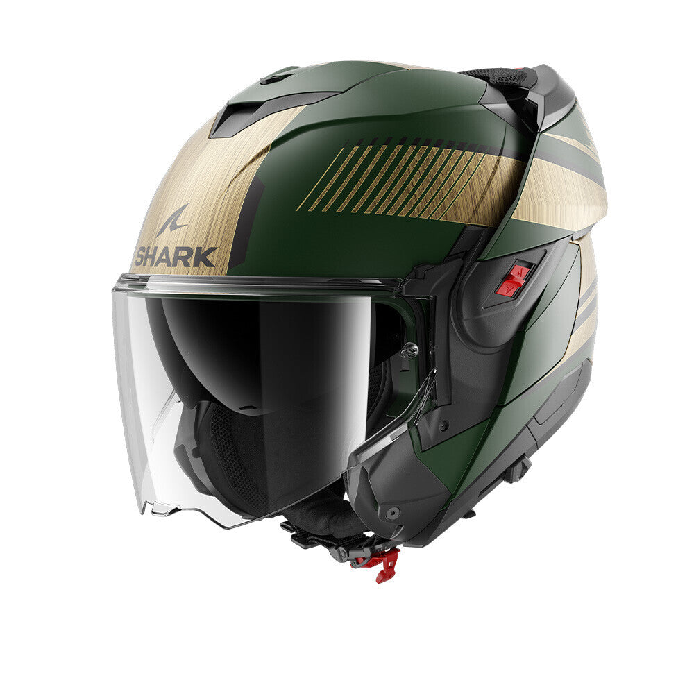 Shark OXO Sikter Matte Green/Chrome Gold Helmet