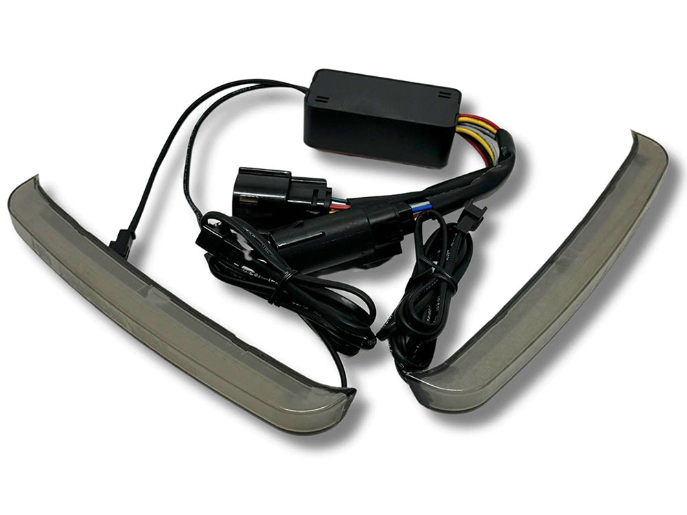 Hoglights HOG-FFXSBL1423 FusionFX Slimline Saddlebag Lights w/Red Run/Brake & Amber Turn w/Smoke Lens for Touring 14-Up