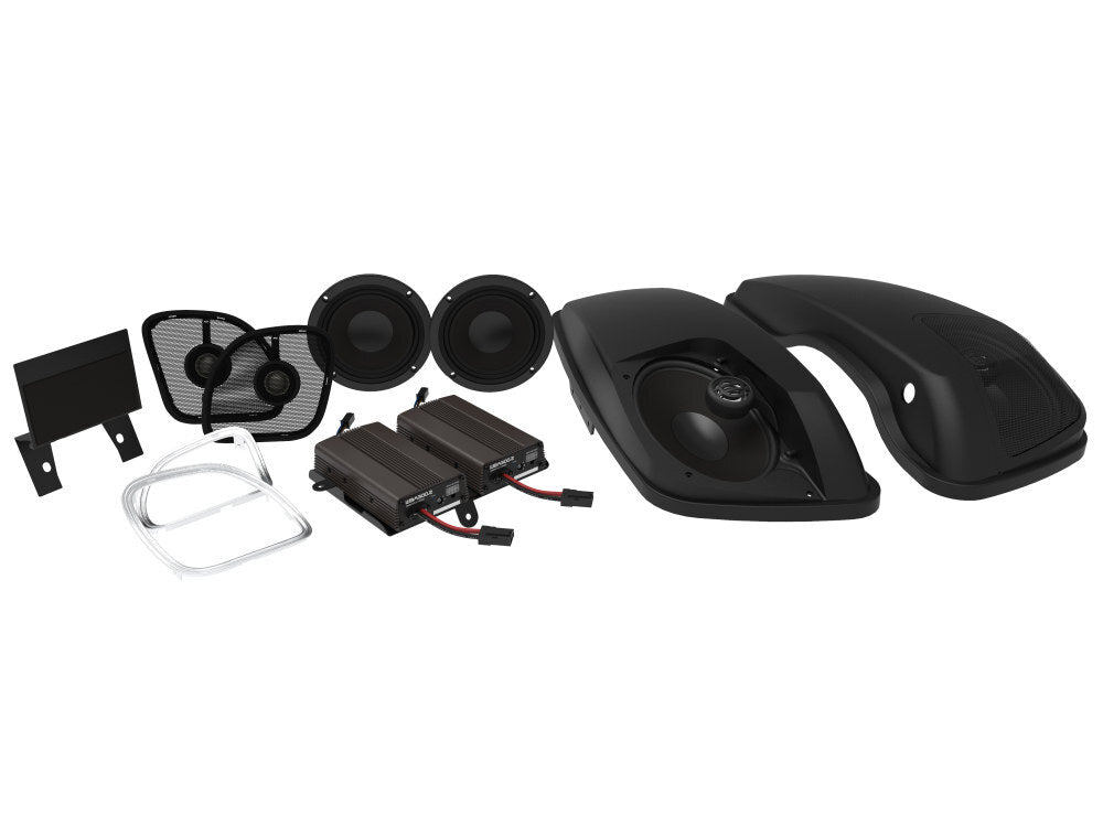 Hogtunes HT-BIG-PIG-RG Wild Boar 600 Watt Amp x 4 Speaker Kit & Saddlebag Lids for Harley-Davidson Road Glide 15-23