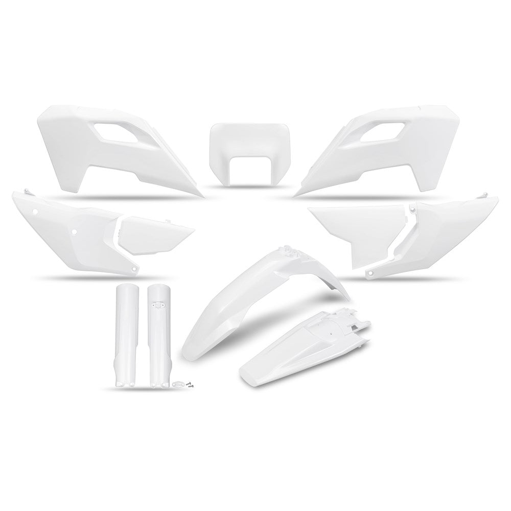 UFO Plastics Kit White w/Headlight Shroud for Husqvarna TE 125/250/300/FE 250/300/350/450/501 24-25