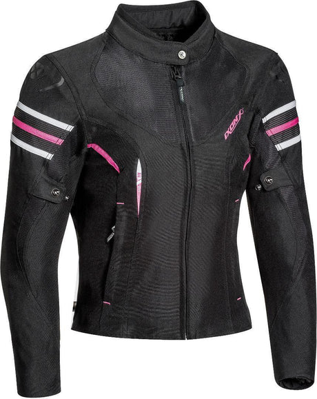 Ixon Ilana Lady Black/White/Fuchsia Textile Womens Jacket - EasyR