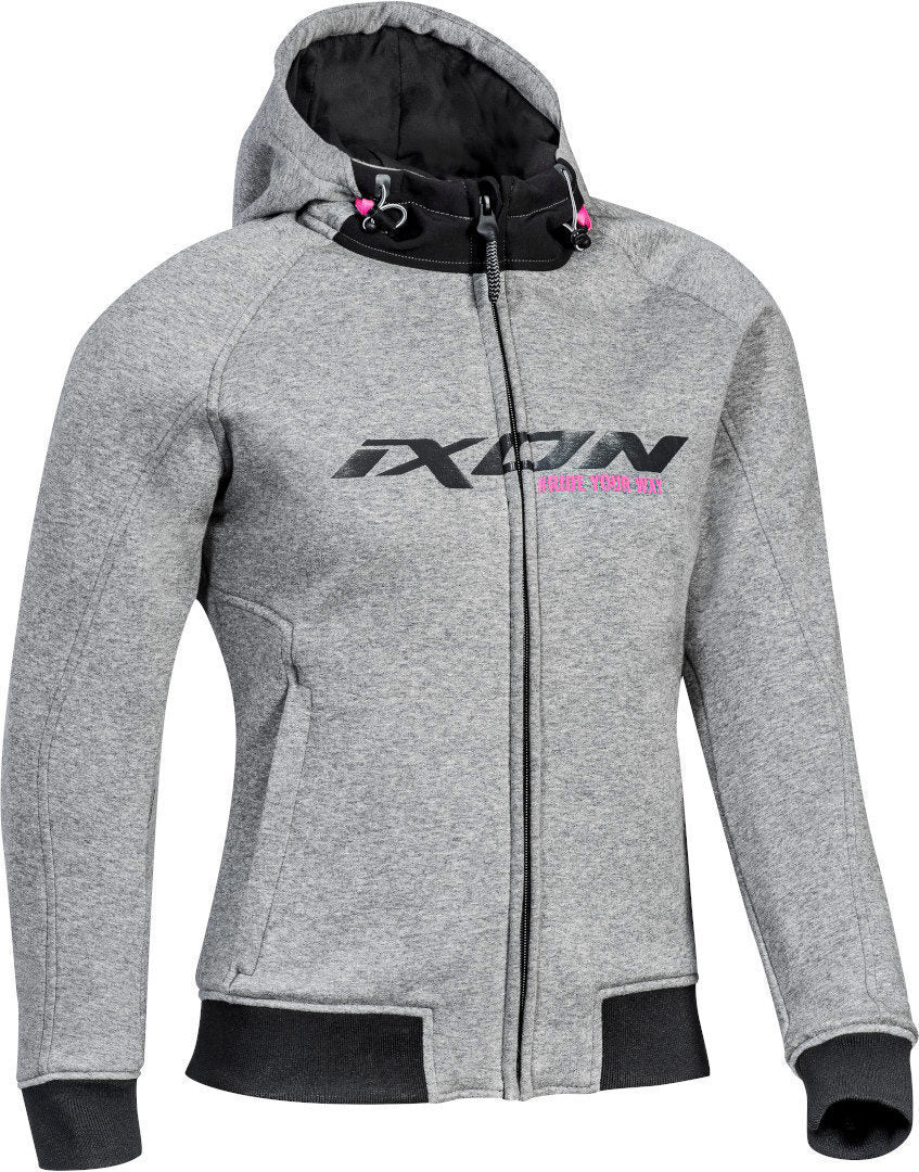 Ixon Palermo Lady Grey/Pink Textile Womens Hoodie Jacket - EasyR