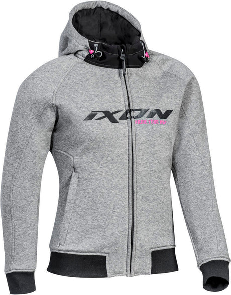 Ixon Palermo Lady Grey/Pink Textile Womens Hoodie Jacket - EasyR