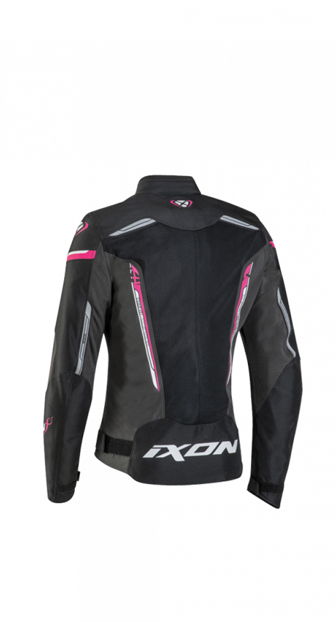 Ixon Striker Air WP Lady Black/White/Fushia Textile Womens Jacket - EasyR