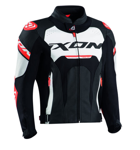 Ixon Jackal White/Red/Black Leather Jacket - EasyR