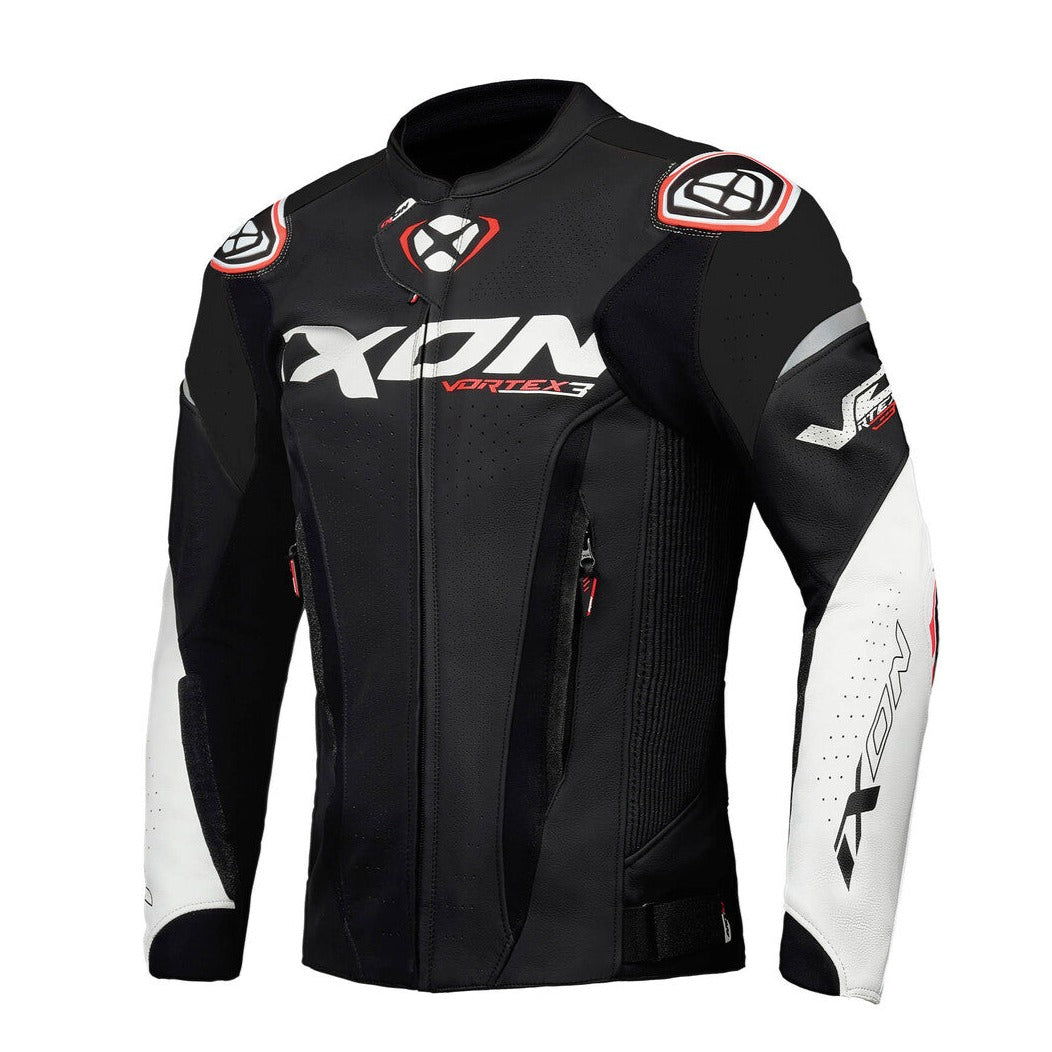 Ixon Vortex 3 Black/White Leather Jacket - EasyR