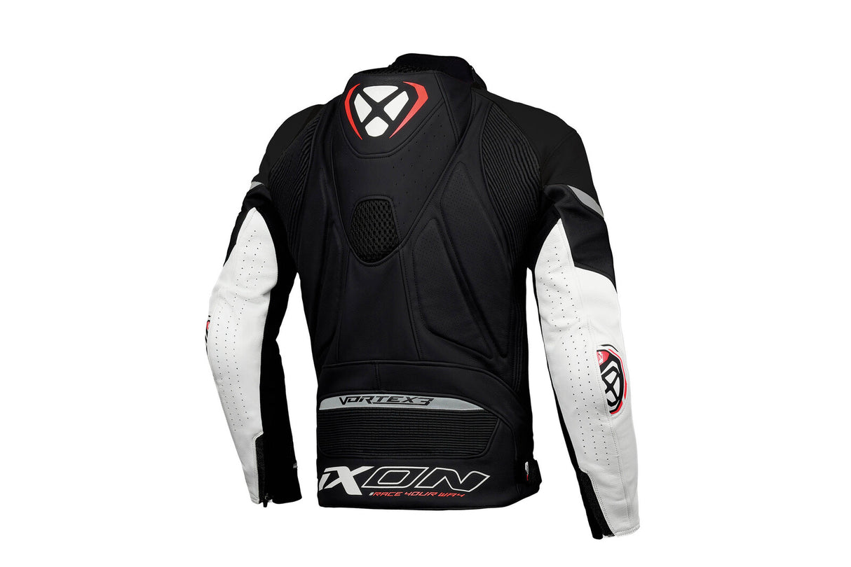 Ixon Vortex 3 Black/White Leather Jacket - EasyR