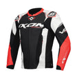 Ixon Vortex 3 Black/White/Red Leather Jacket - EasyR