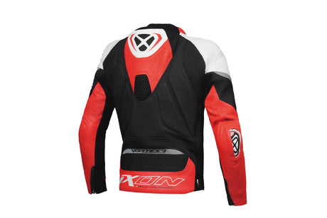 Ixon Vortex 3 Black/White/Red Leather Jacket - EasyR