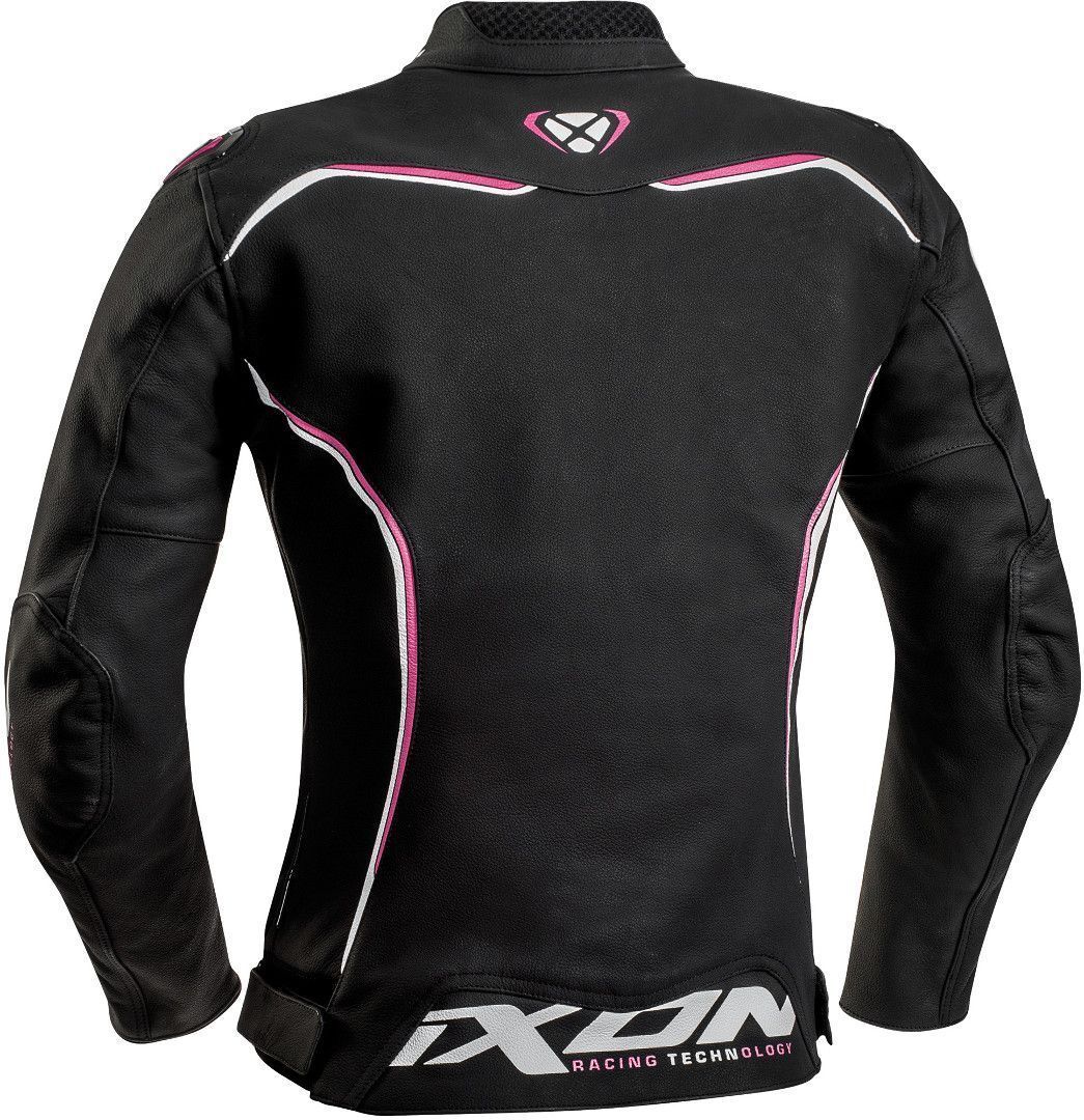 Ixon Trinity Lady Black/White/Fuchsia Womens Leather Jacket - EasyR