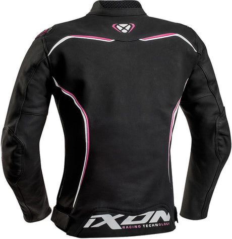 Ixon Trinity Lady Black/White/Fuchsia Womens Leather Jacket - EasyR