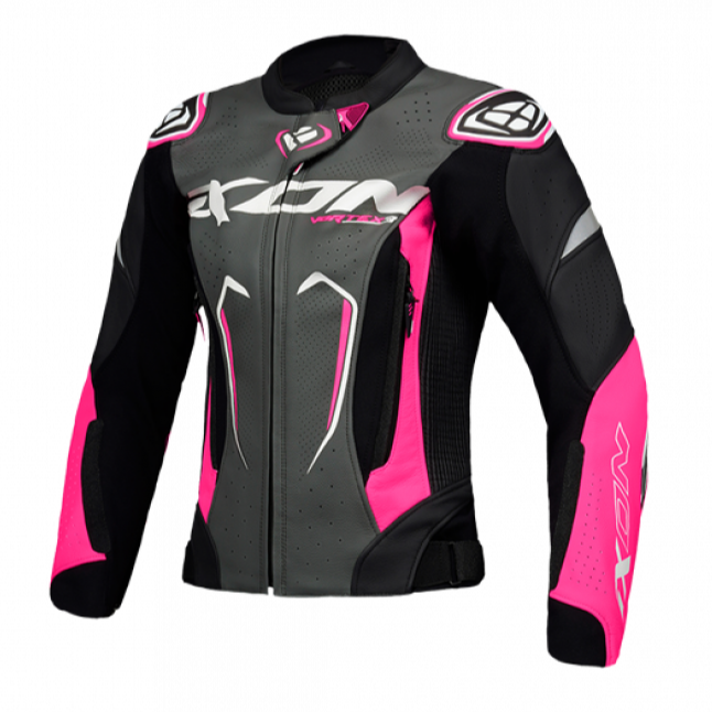 Ixon Vortex 3 Lady Black/Pink/White Womens Leather Jacket - EasyR