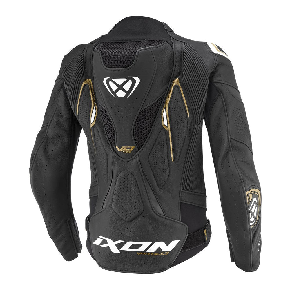 Ixon Vortex 3 Lady Black/White/Gold Womens Leather Jacket