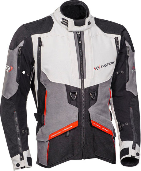Ixon Ragnar Black/Grey/Red Textile Jacket - EasyR