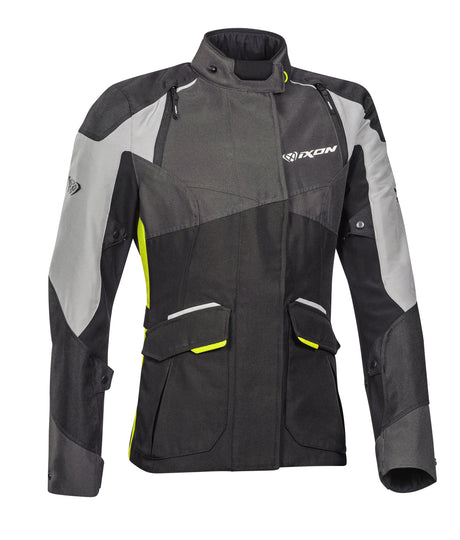 Ixon Balder Black/Grey/Bright Yellow Textile Womens Jacket - EasyR
