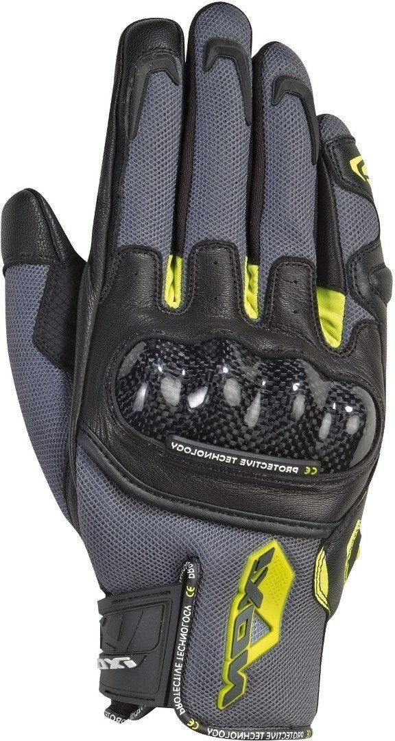 Ixon RS Rise Air Grey/Black/Bright Yellow Gloves - EasyR