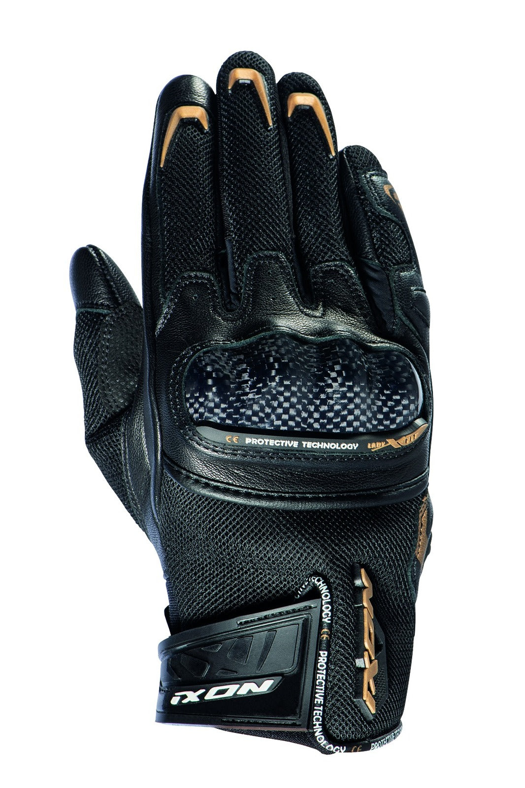 Ixon RS Rise Air Lady Black/Gold Womens Gloves - EasyR