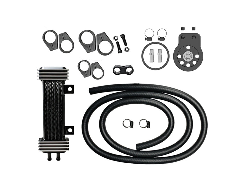 Jagg Oil Coolers JAG-770-1000 6-Row Vertical Deluxe Oil Cooler Kit for Harley-Davidson Softail 18-Up