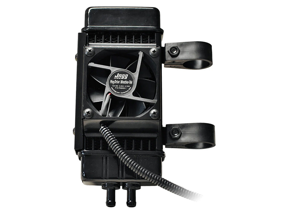 Jagg Oil Coolers JAG-771-FP2600 Fan Assisted 10 Row Vertical Oil Cooler Kit for Harley-Davidson Softail 18-Up
