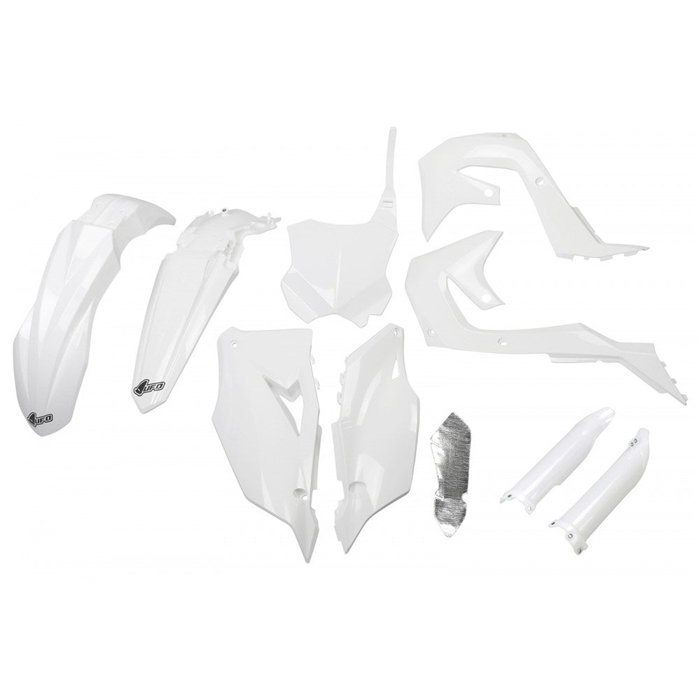 UFO Full Plastics Kit White for Kawasaki KX 250 F/KX 250 X 21-24/KX 450 F 19-23/KX 450 XC/KX 450 X 21-23