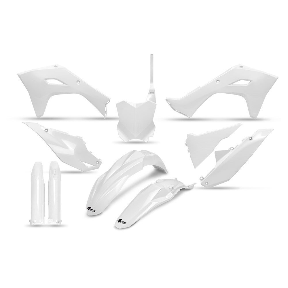 UFO Full Plastics Kit White for Kawasaki KX 250 F 25-26/KX 450 F 24-25/KX 450 XC/KX 450 X 24-26